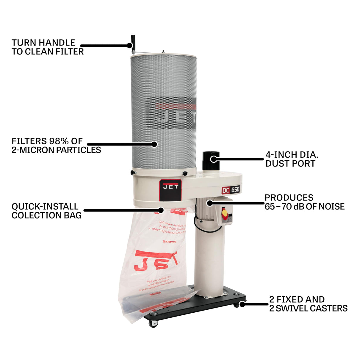 1 HP 2-Micron Canister Filter Dust Collector A6625