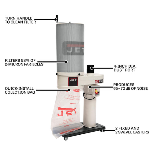 1 HP 2-Micron Canister Filter Dust Collector A6625