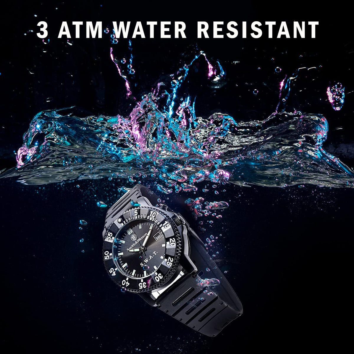 Men's Tactical Watch, 3ATM, Stainless Steel, 40mm P764287