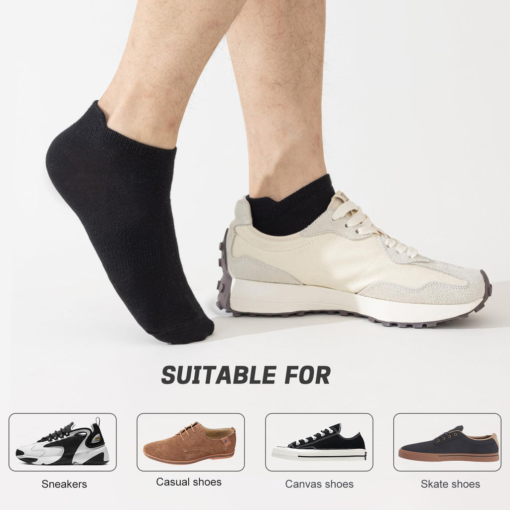 Ankle Socks for Men, 6 Pairs, Bamboo Rayon Breathable Low Cut U526