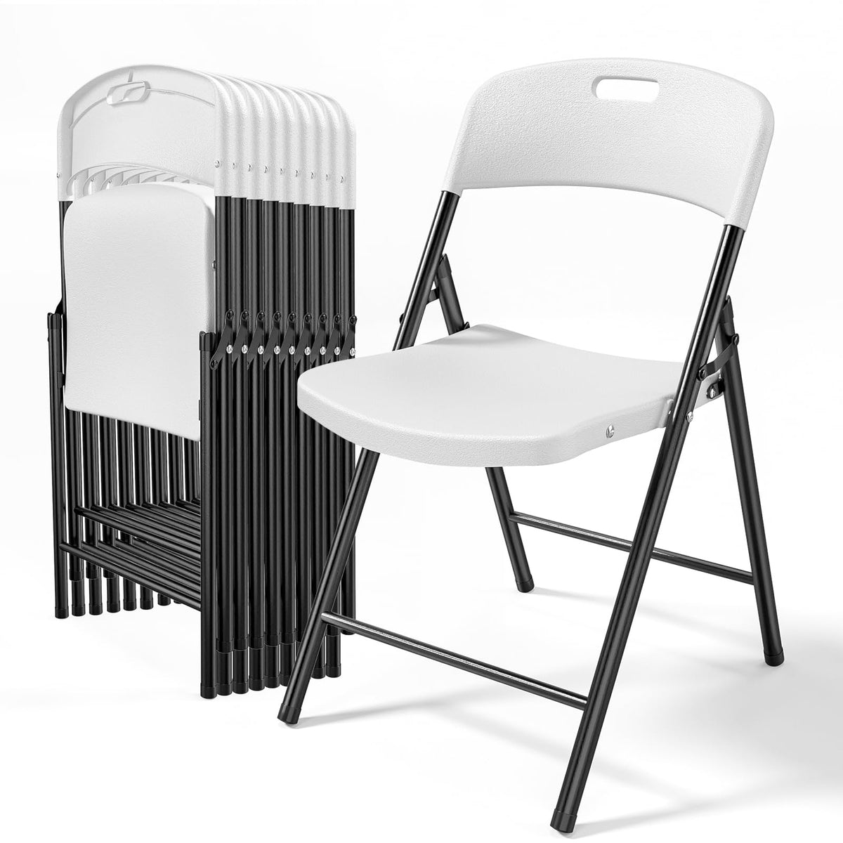 White Plastic Folding Chairs 10-Pack W253
