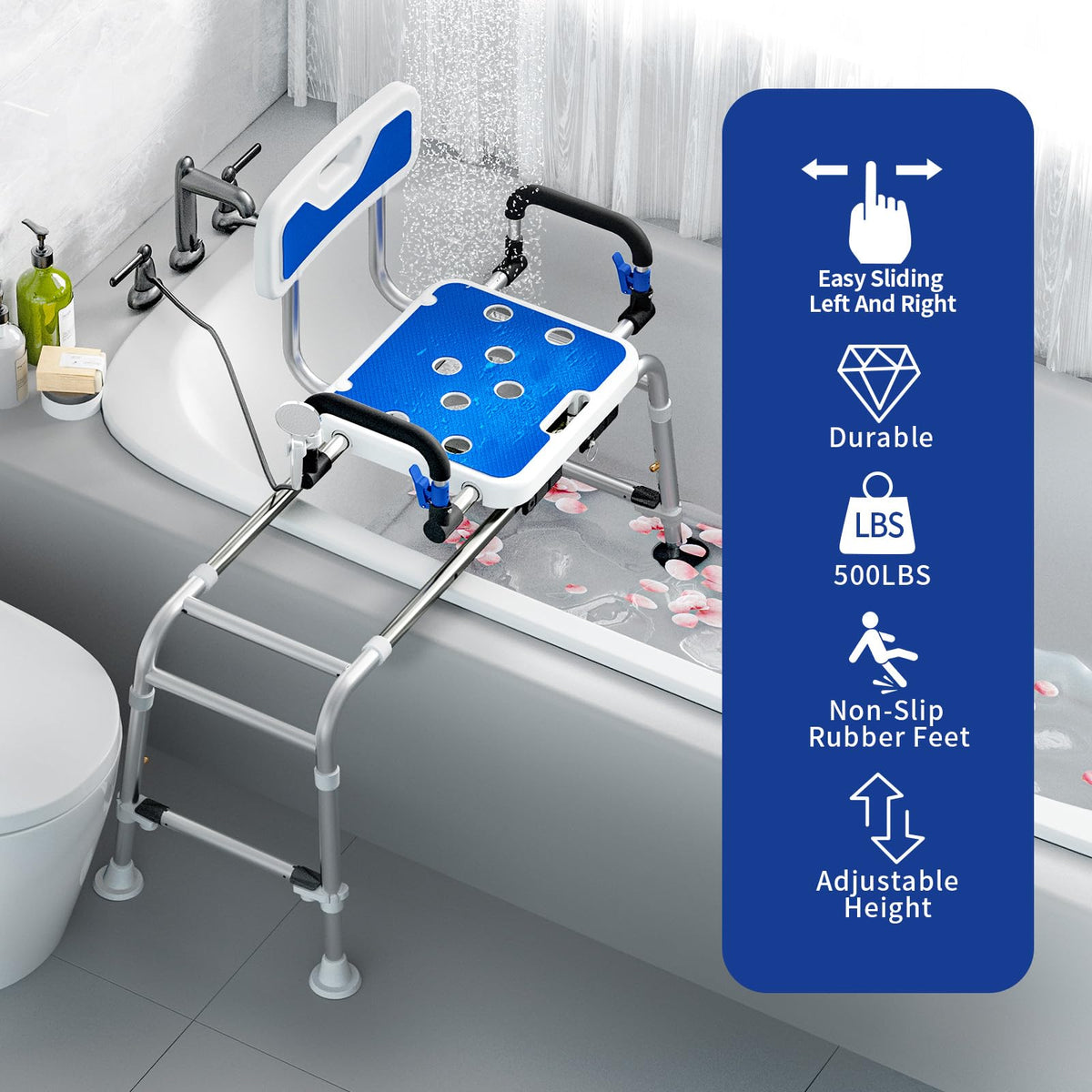Sliding Shower Chair with Arms and Back I9032
