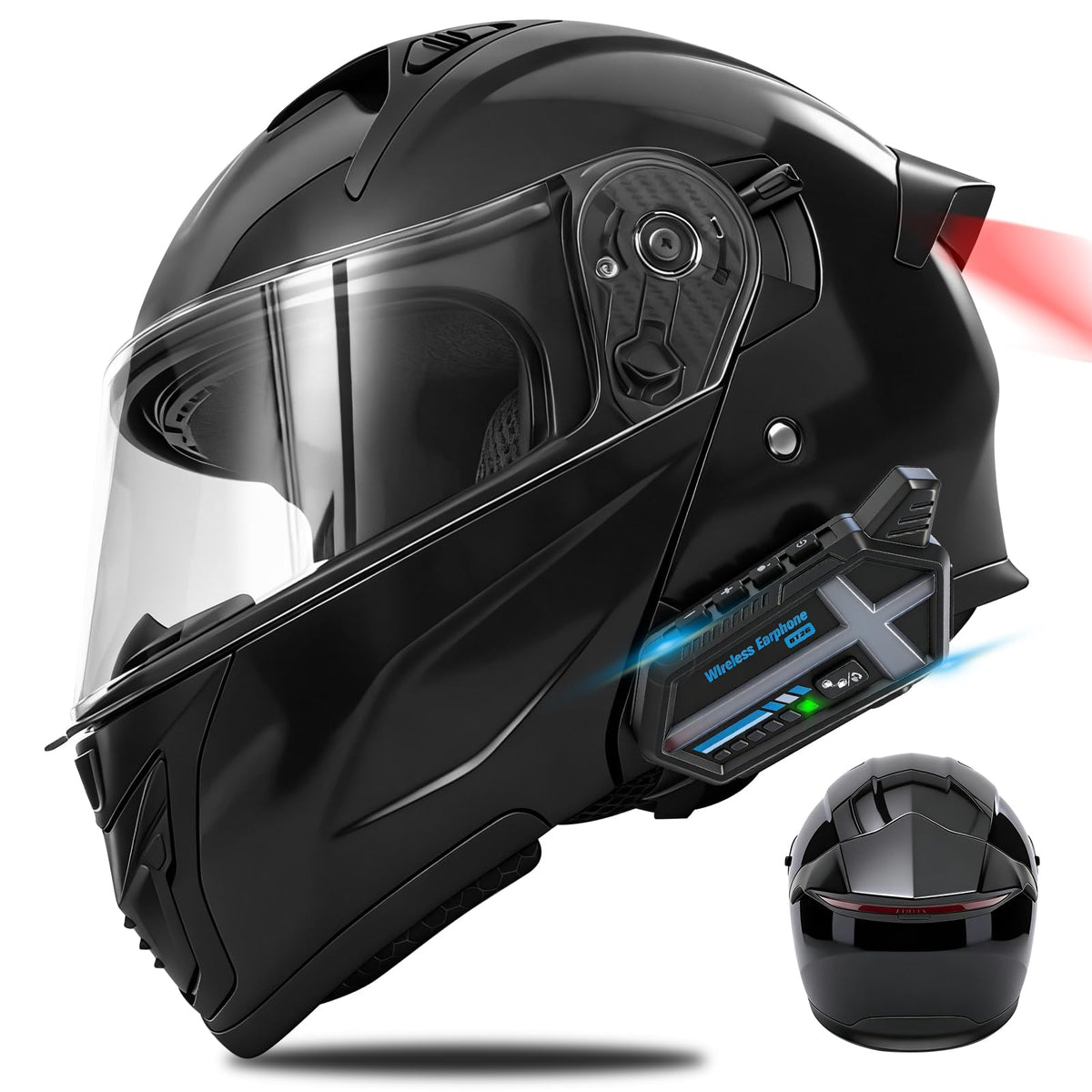 DOT Approved Flip Up Full Face Motorcycle Helmet with Dual Visor Z898734