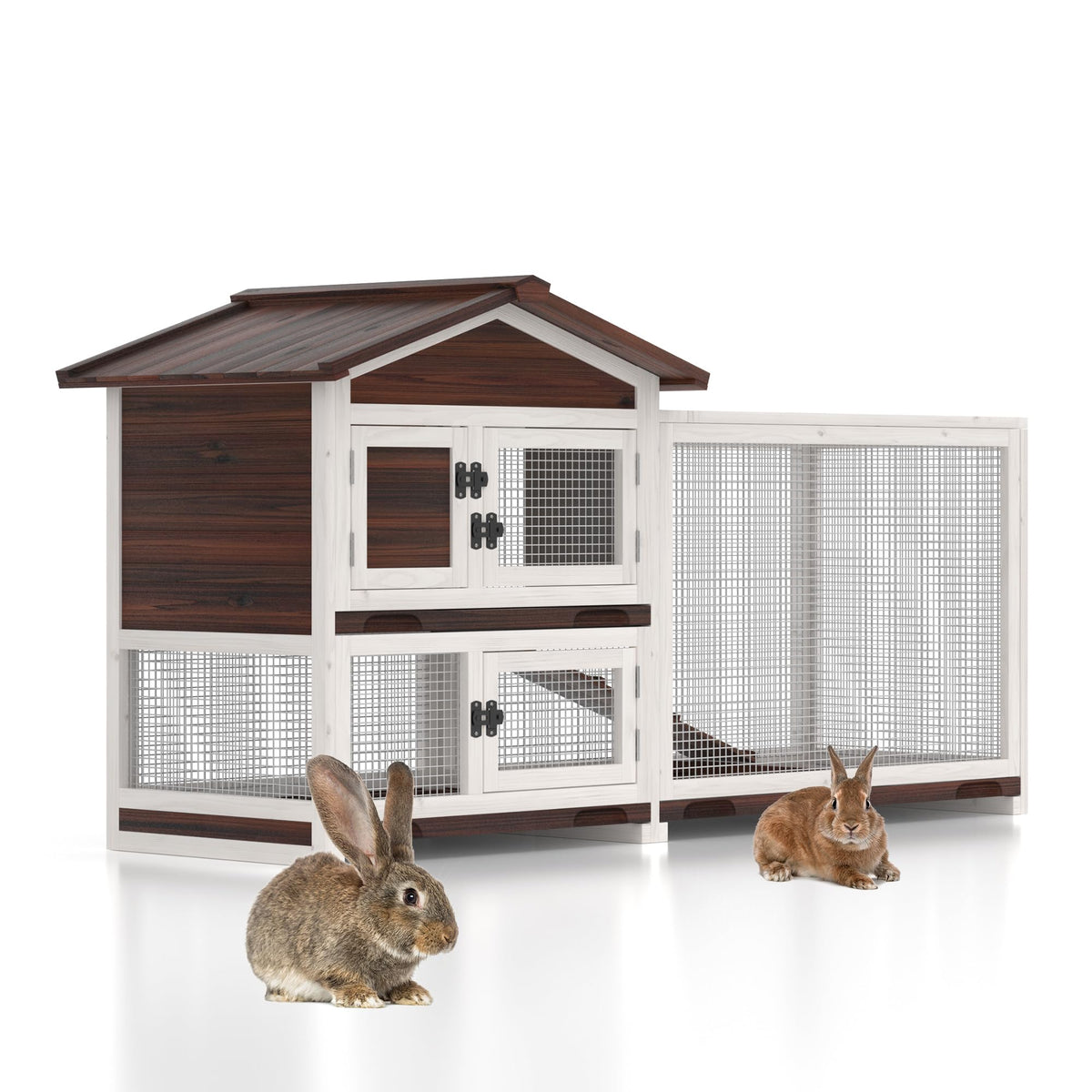 60" Wooden Rabbit Hutch U72388