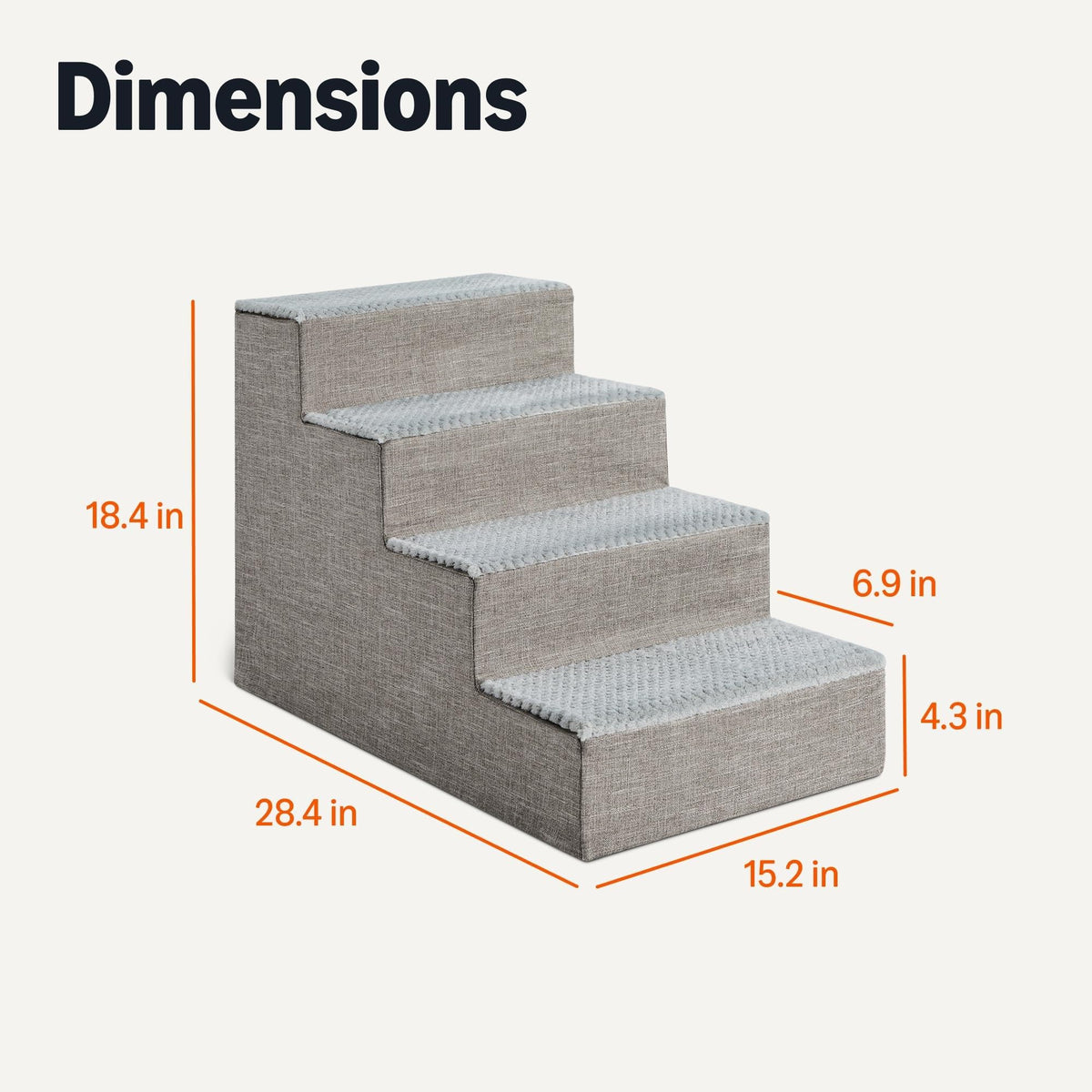 4-Step Non-Slip Grey Dog Steps R6330
