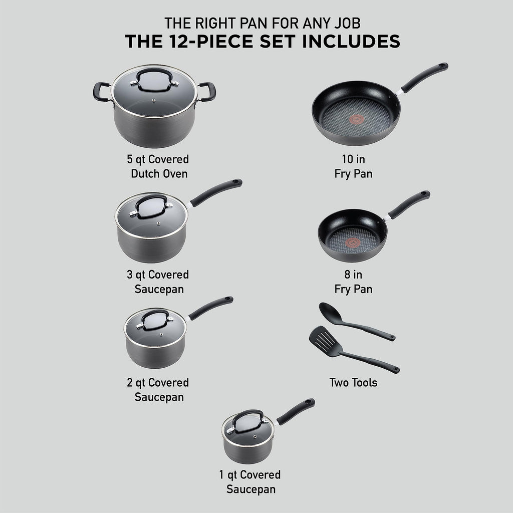 Hard Anodized Nonstick 12 Piece Cookware Set P286