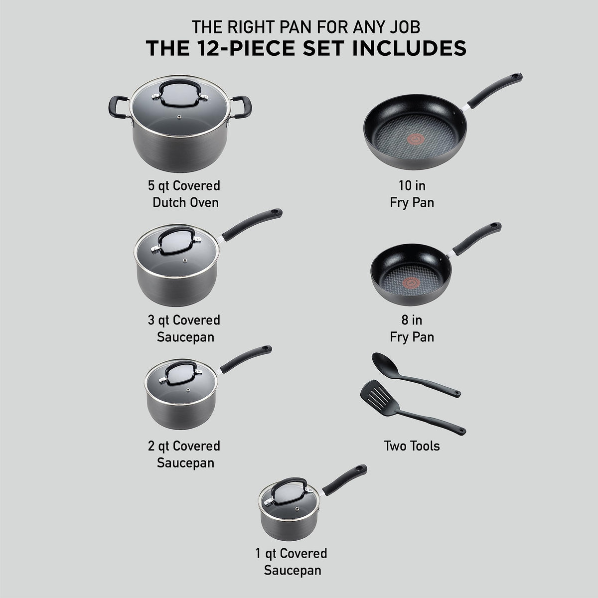 Hard Anodized Nonstick 12 Piece Cookware Set P286