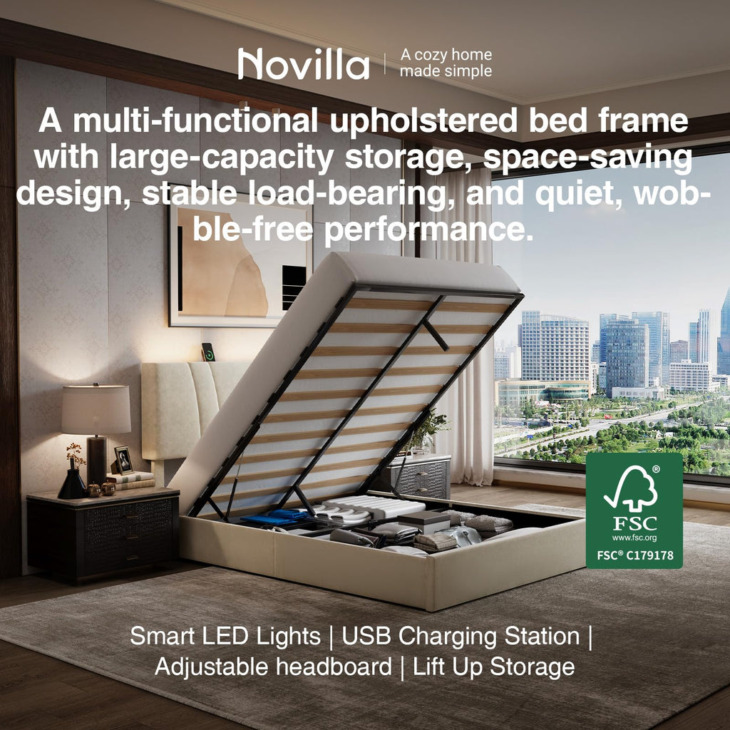 White Queen Lift Up Storage Bed Frame P29399