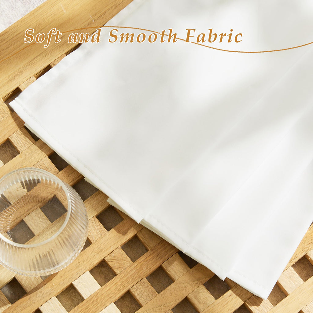 White 84 inches Long Semi Sheer Curtains O8853