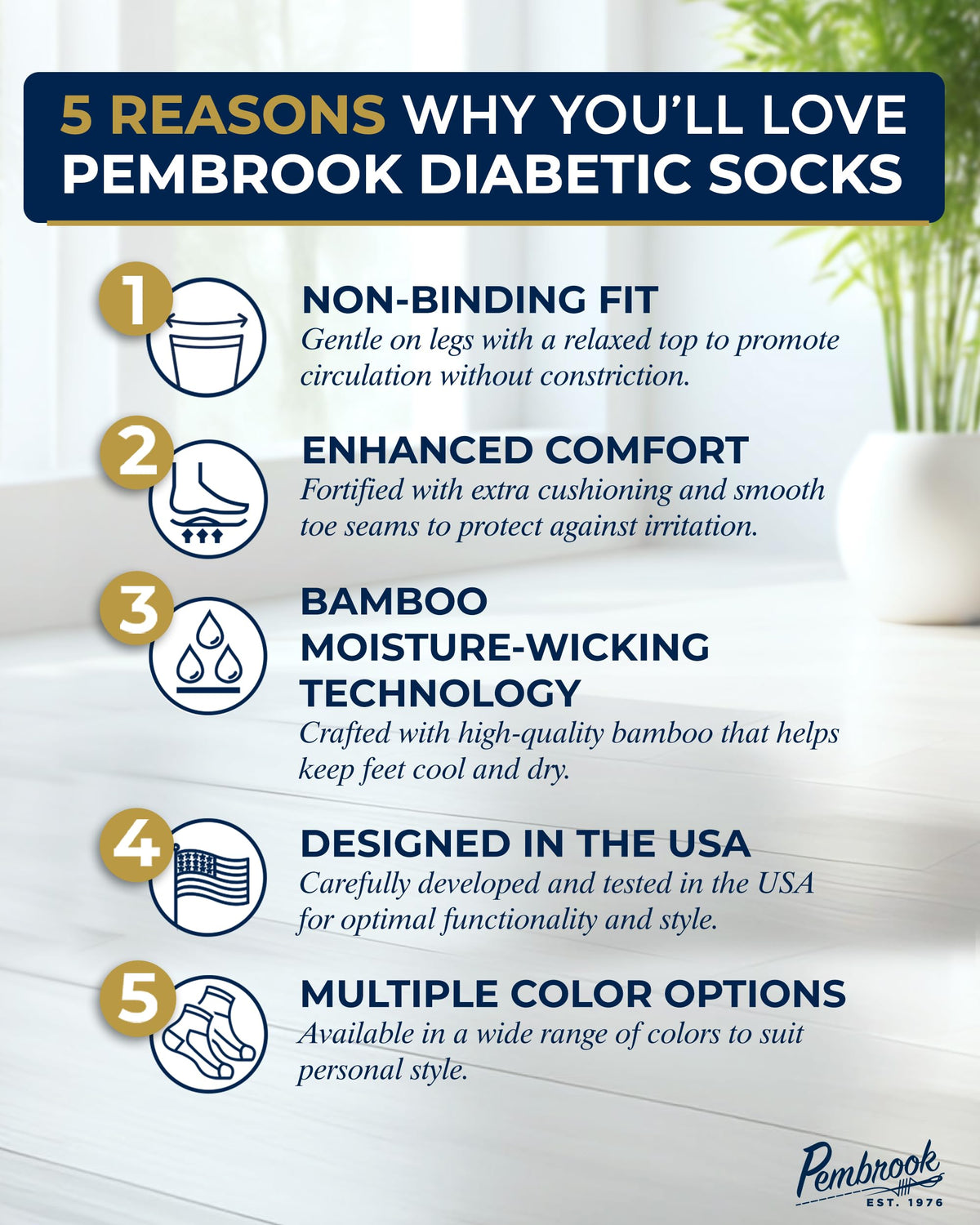 Ribbed Knit Bamboo Viscose Diabetic Socks for Women 6 Pairs Z250329