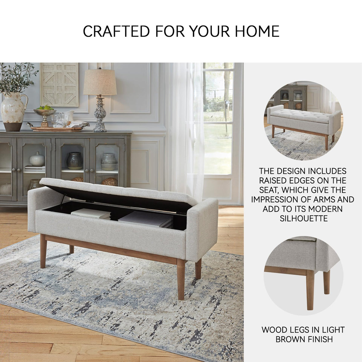 Upholstered Storage Bench Q554