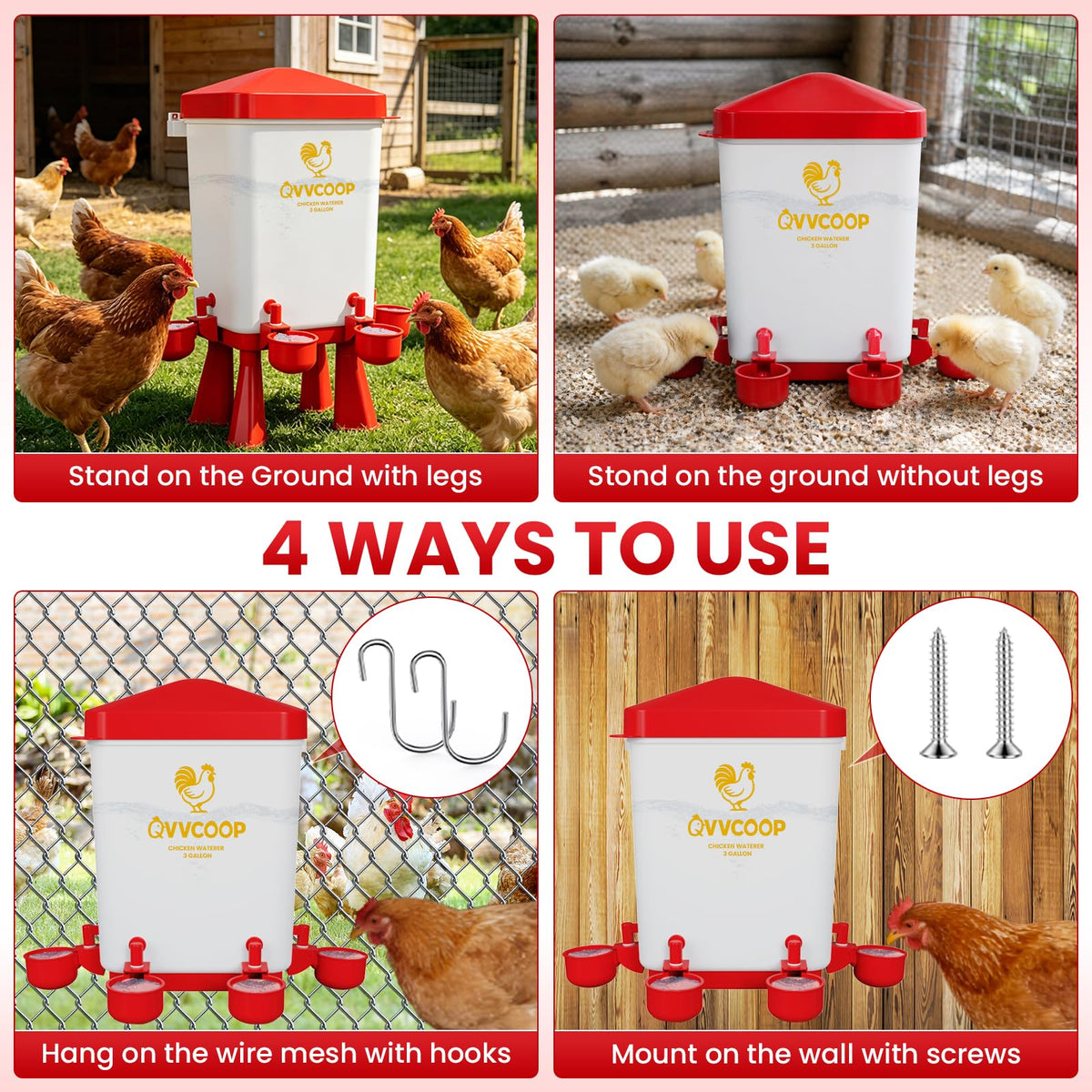 3 Gallon Automatic Chicken Waterer with 10 Cups F9480