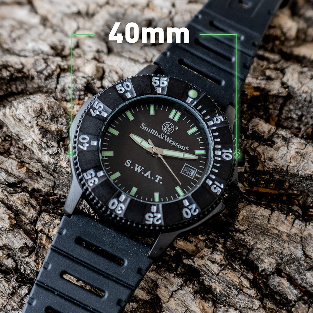 Men's Tactical Watch, 3ATM, Stainless Steel, 40mm P764287
