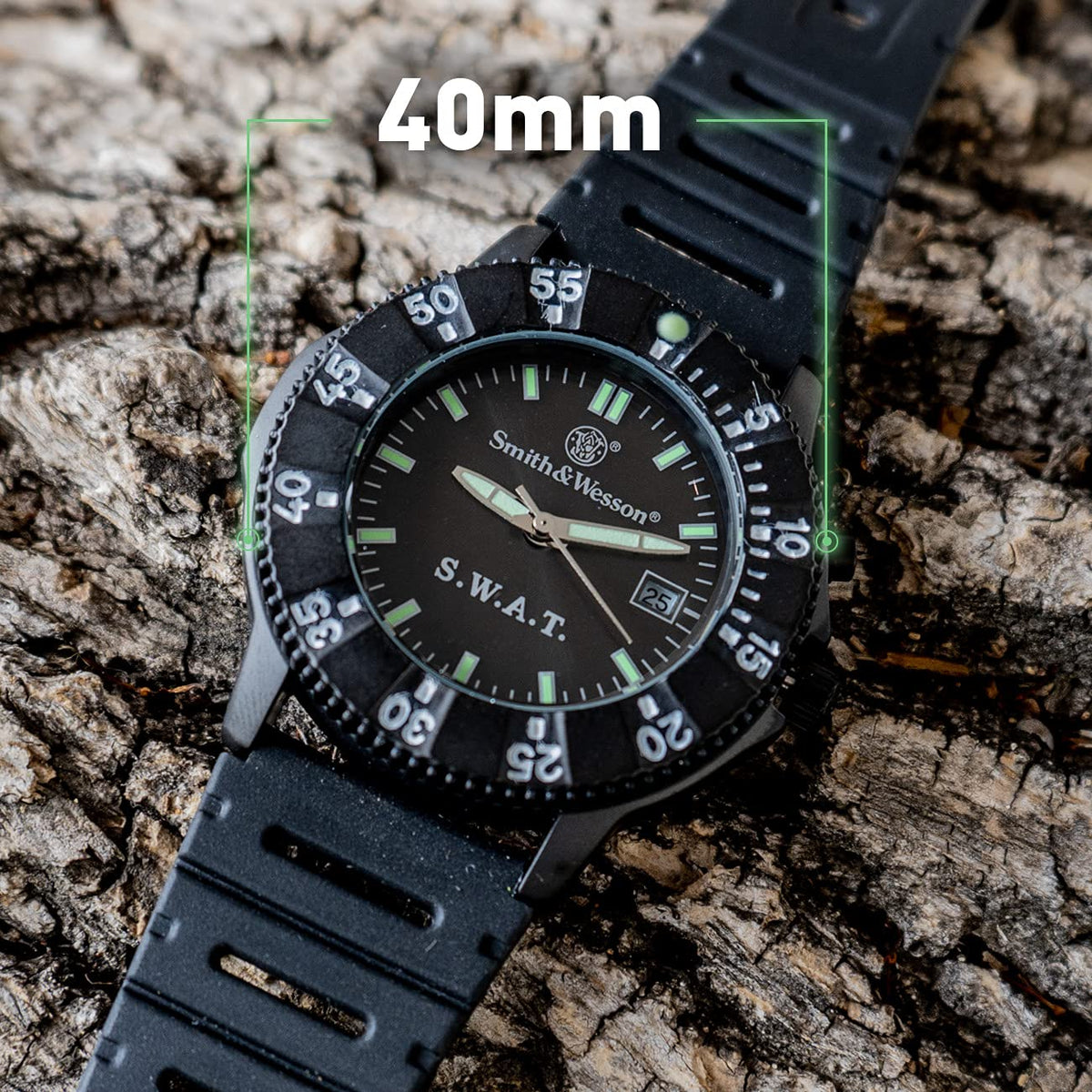 Men's Tactical Watch, 3ATM, Stainless Steel, 40mm P764287
