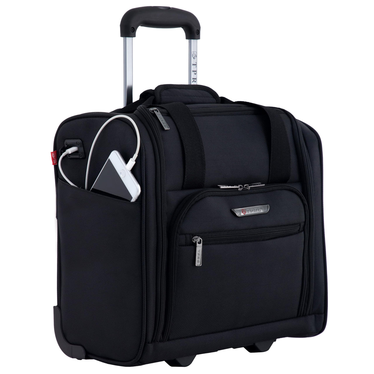 15” Underseat Carry-On Luggage with USB Charging Port, Black U716