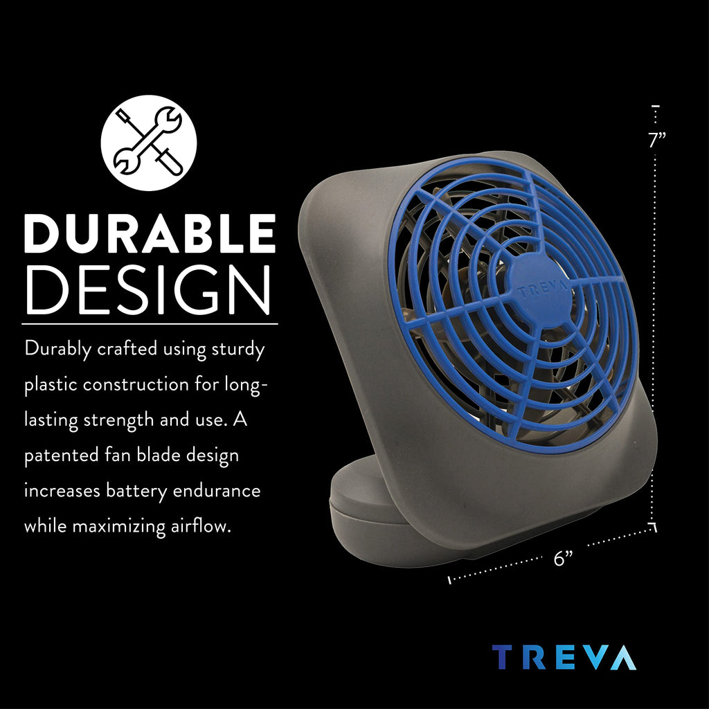 Portable Battery Powered Desk Fan 2-Speed Dark Blue F655566
