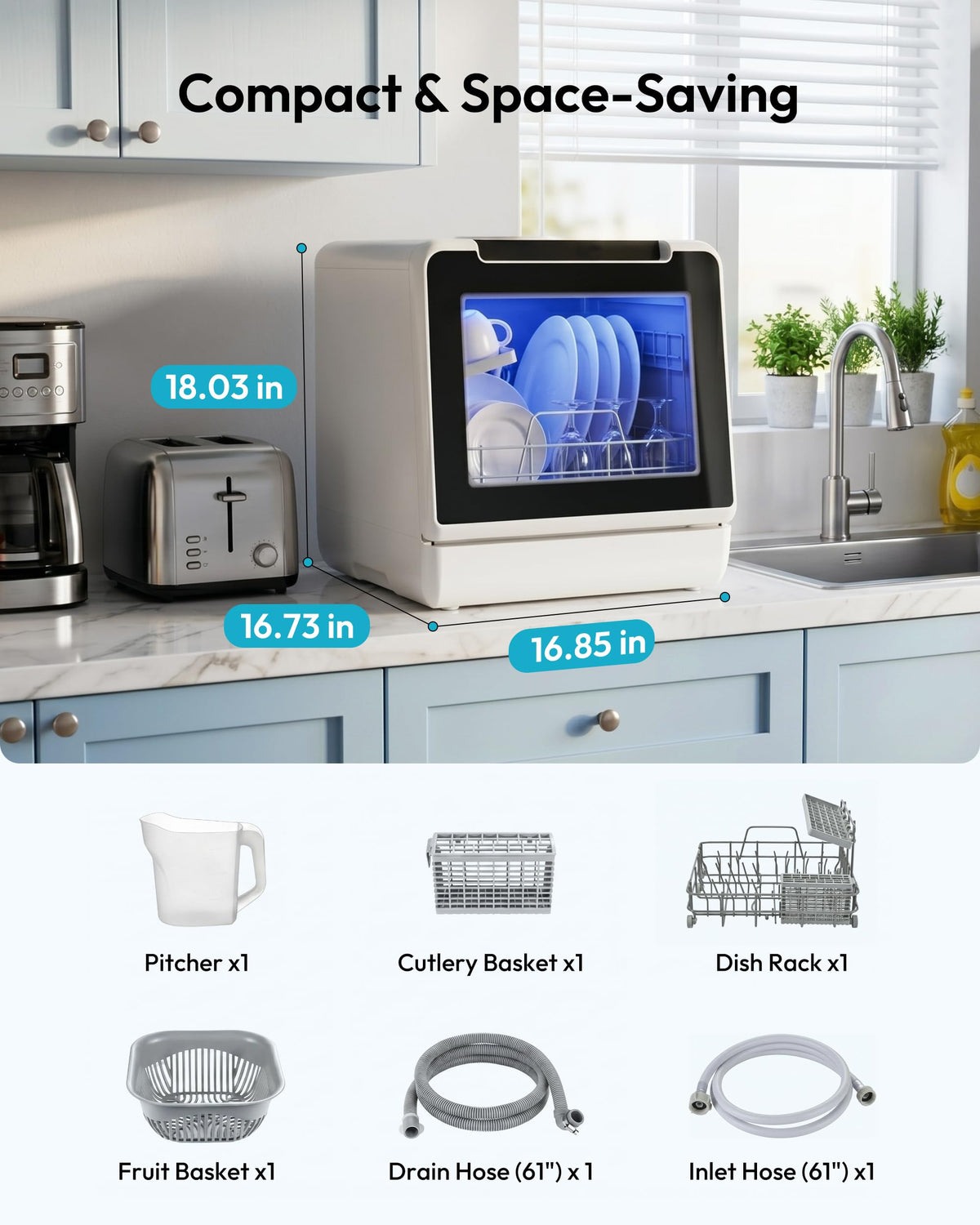 Countertop Dishwasher Portable with 5L Tank M247
