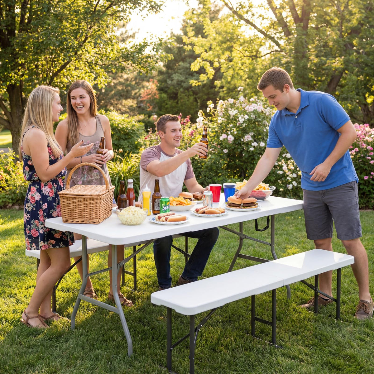 White 6ft Heavy Duty Folding Table H286148