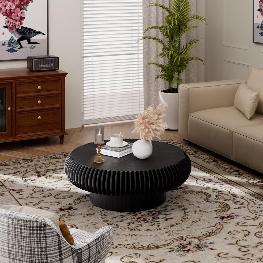 31.5" Black Drum Coffee Table O16210