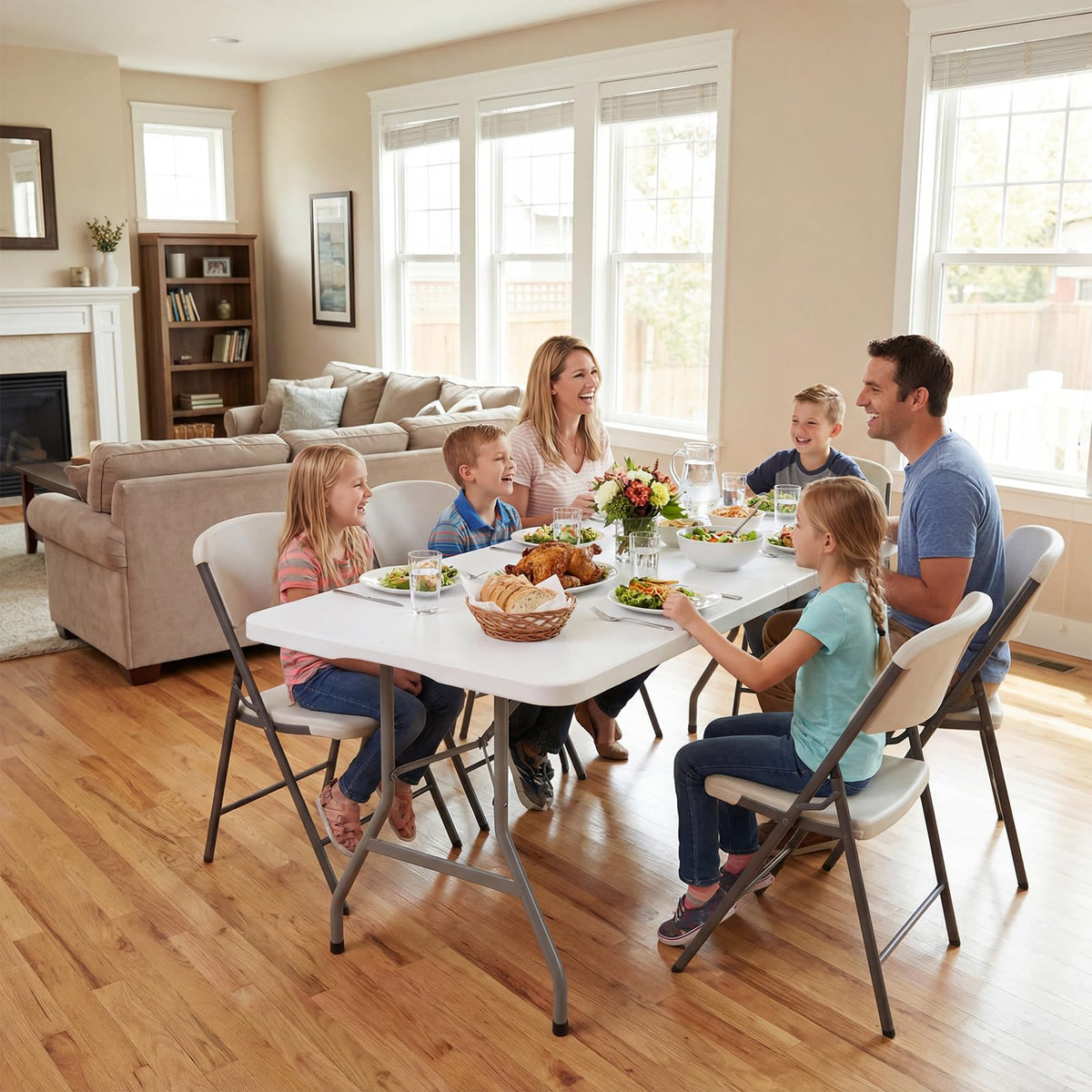 White 6ft Heavy Duty Folding Table H286148