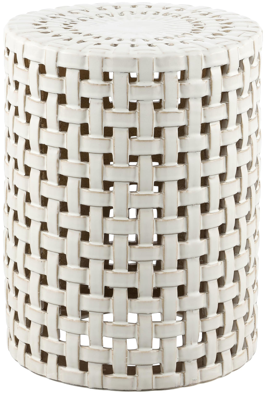 Cream Ceramic Decorative Accent Garden Stool P986