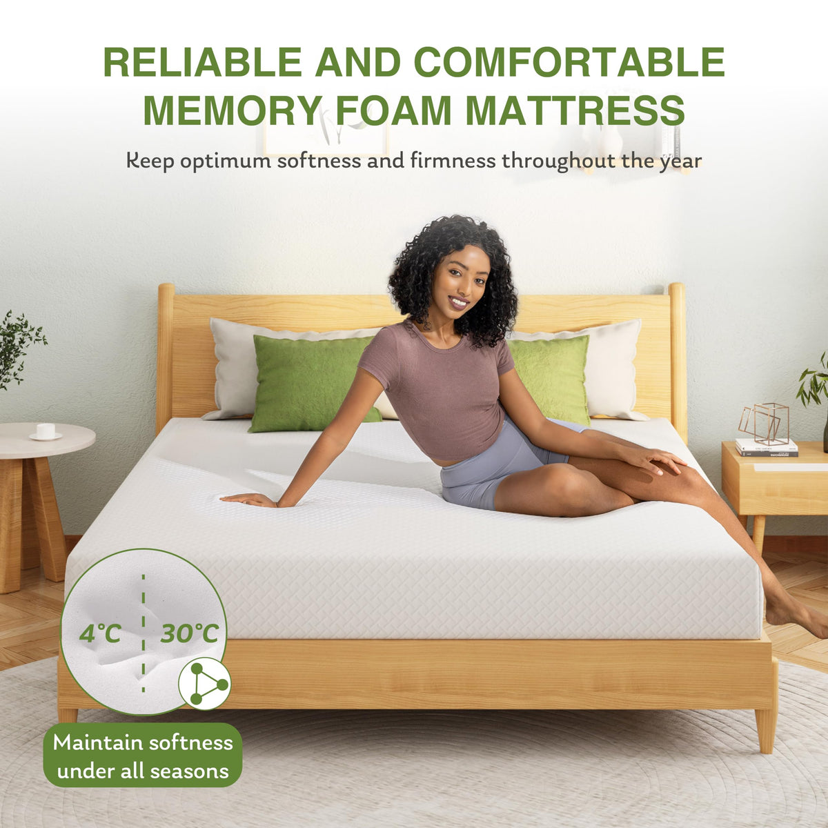 Full Size 8 Inch Medium Firm Memory Foam Mattress I126