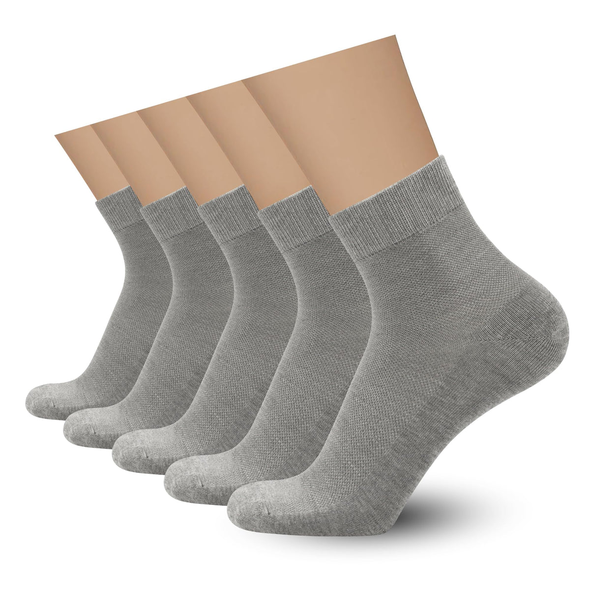 Mens Rayon Bamboo Mesh Breathable Ankle Socks 5 Pairs W1705
