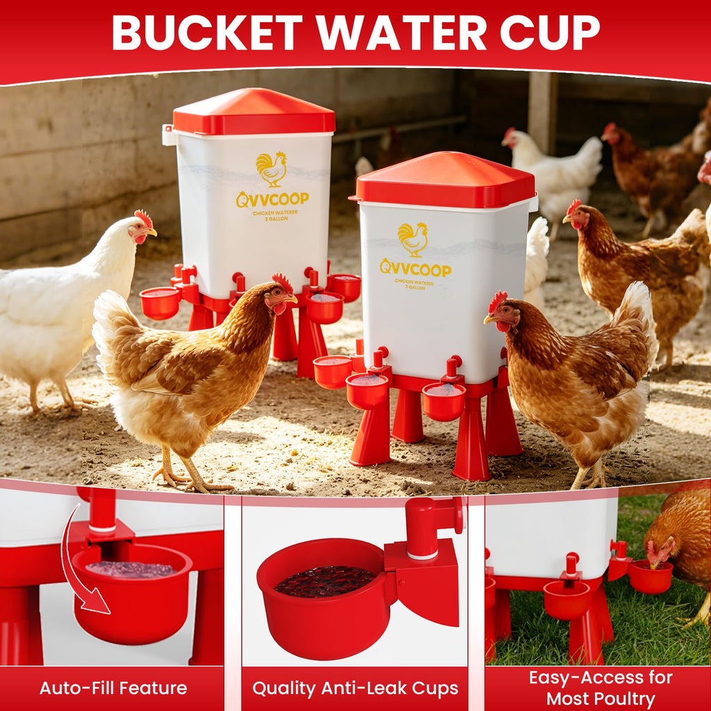 3 Gallon Automatic Chicken Waterer with 10 Cups F9480