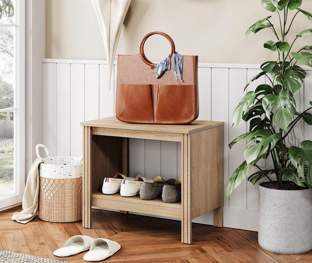 Set of 2 Square 2-Tier Nightstand with Storage I92330