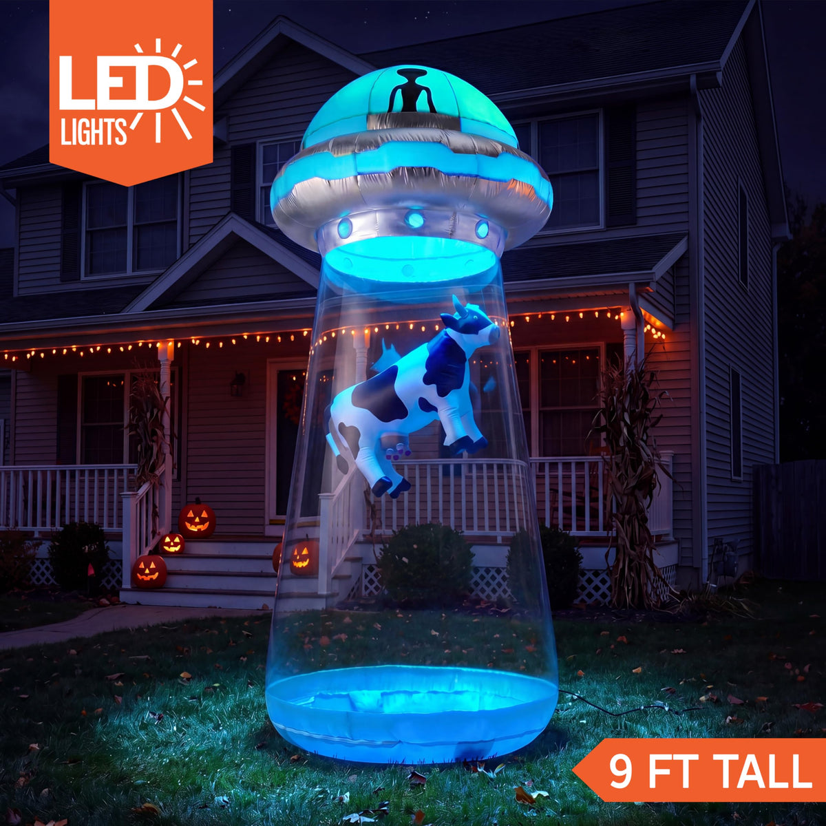 9 FT Tall Inflatable UFO Outdoor Decoration with LEDs O7856