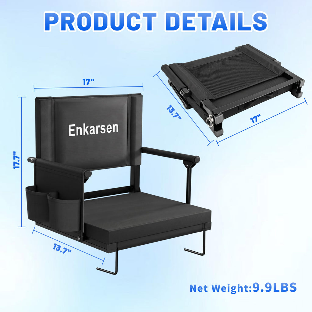 Portable Stadium Seat with Armrests & Cup Holder O469381