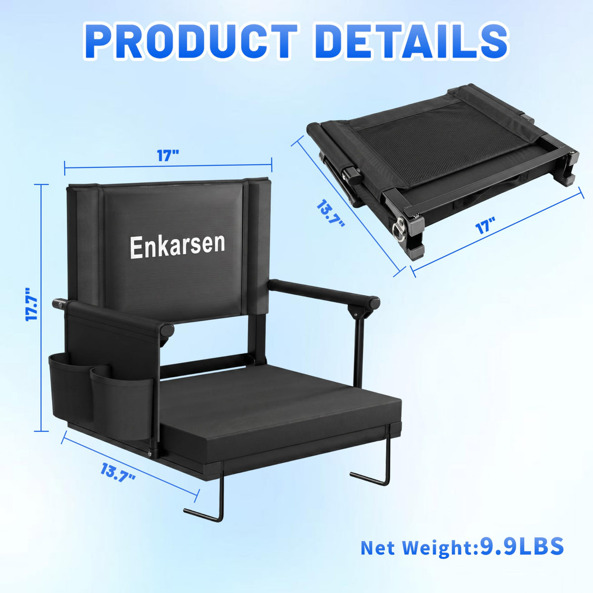 Portable Stadium Seat with Armrests & Cup Holder O469381