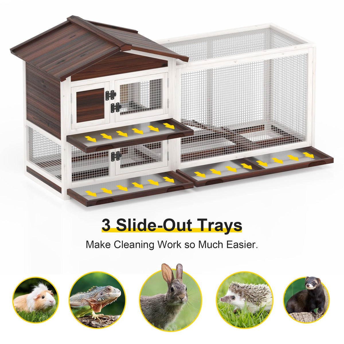 60" Wooden Rabbit Hutch U72388