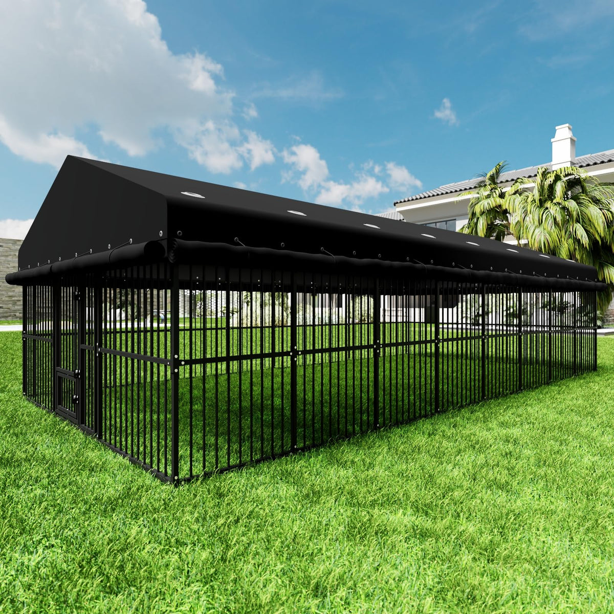 10x20x6.5 FT Heavy-Duty Metal Outdoor Dog Kennel D8198