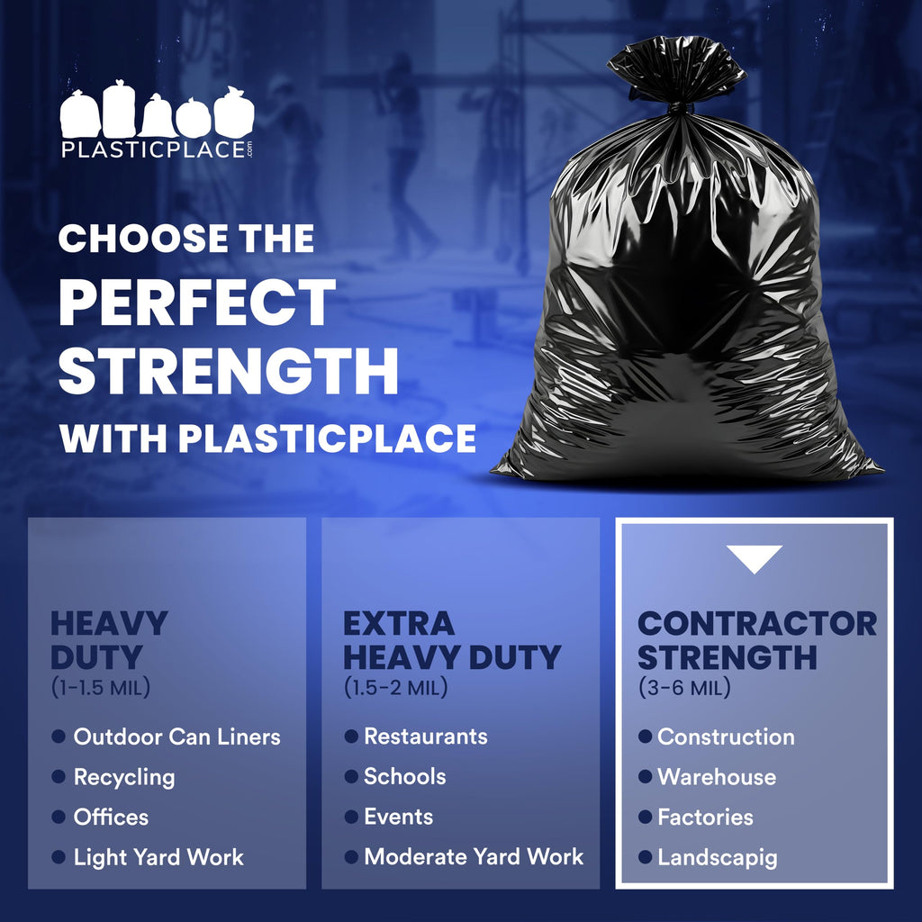 Black Heavy Duty 40-45 Gallon Trash Bags 3.0 Mil 50 Count C23617