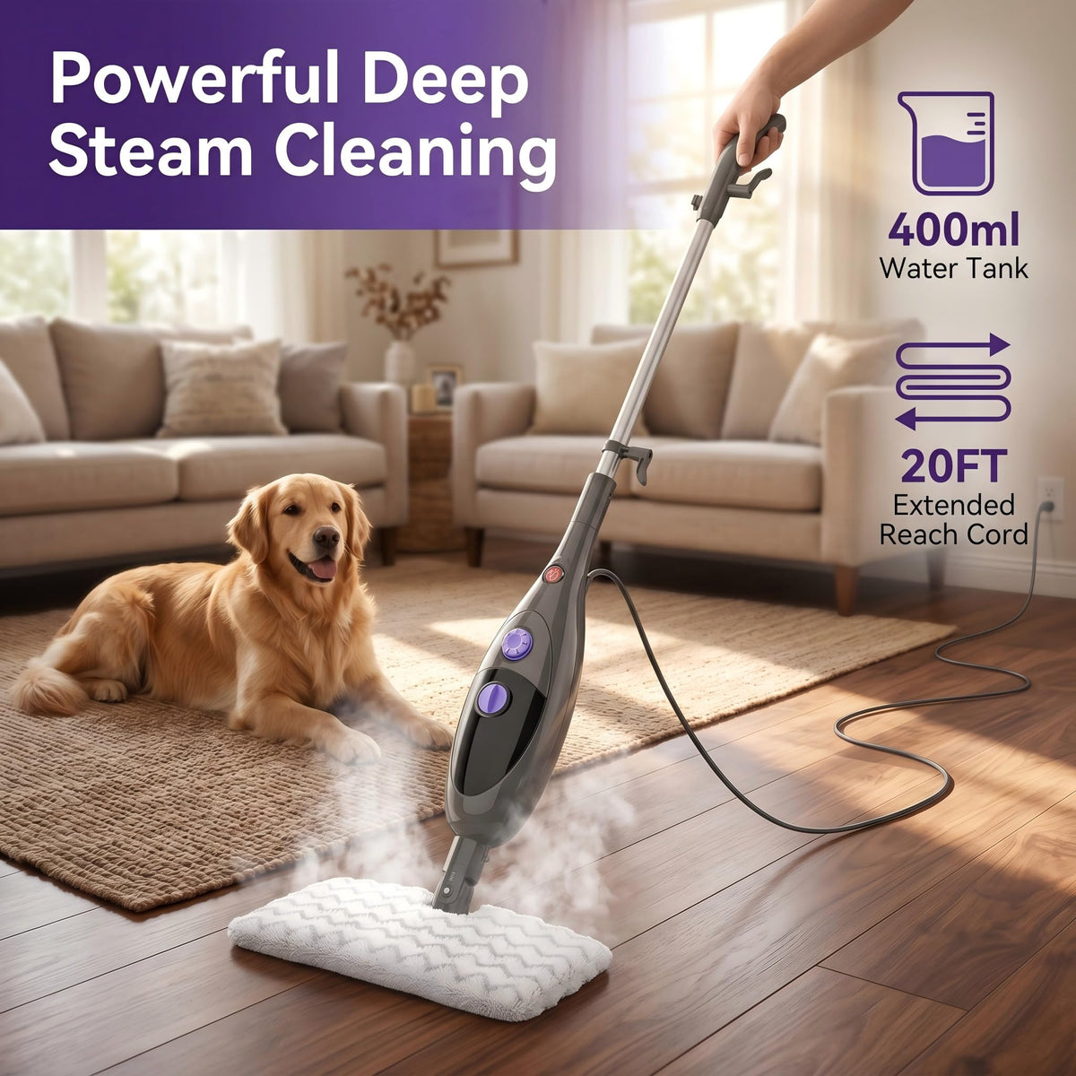 12-in-1 Steam Mop Detachable Handheld Steam Cleaner H252