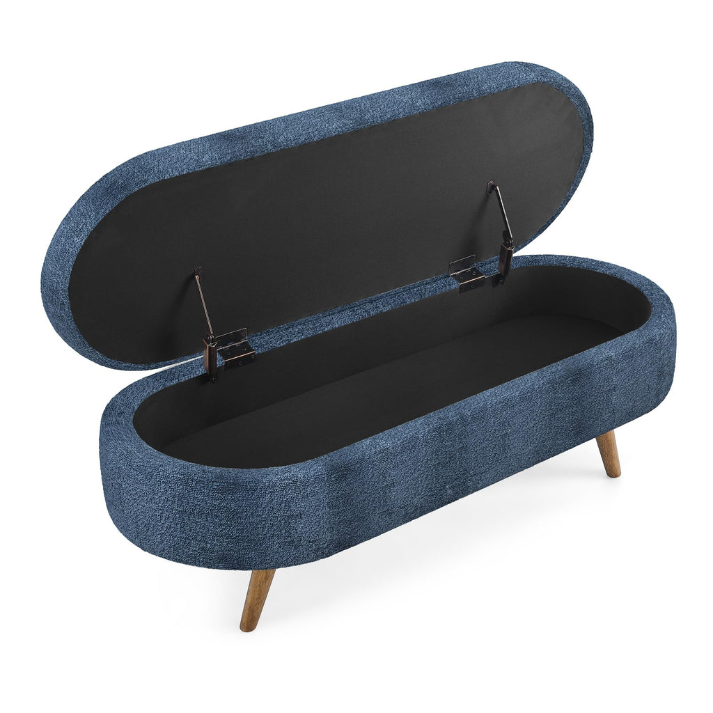 Oval Storage Bench with Rubber Wood Legs S32828