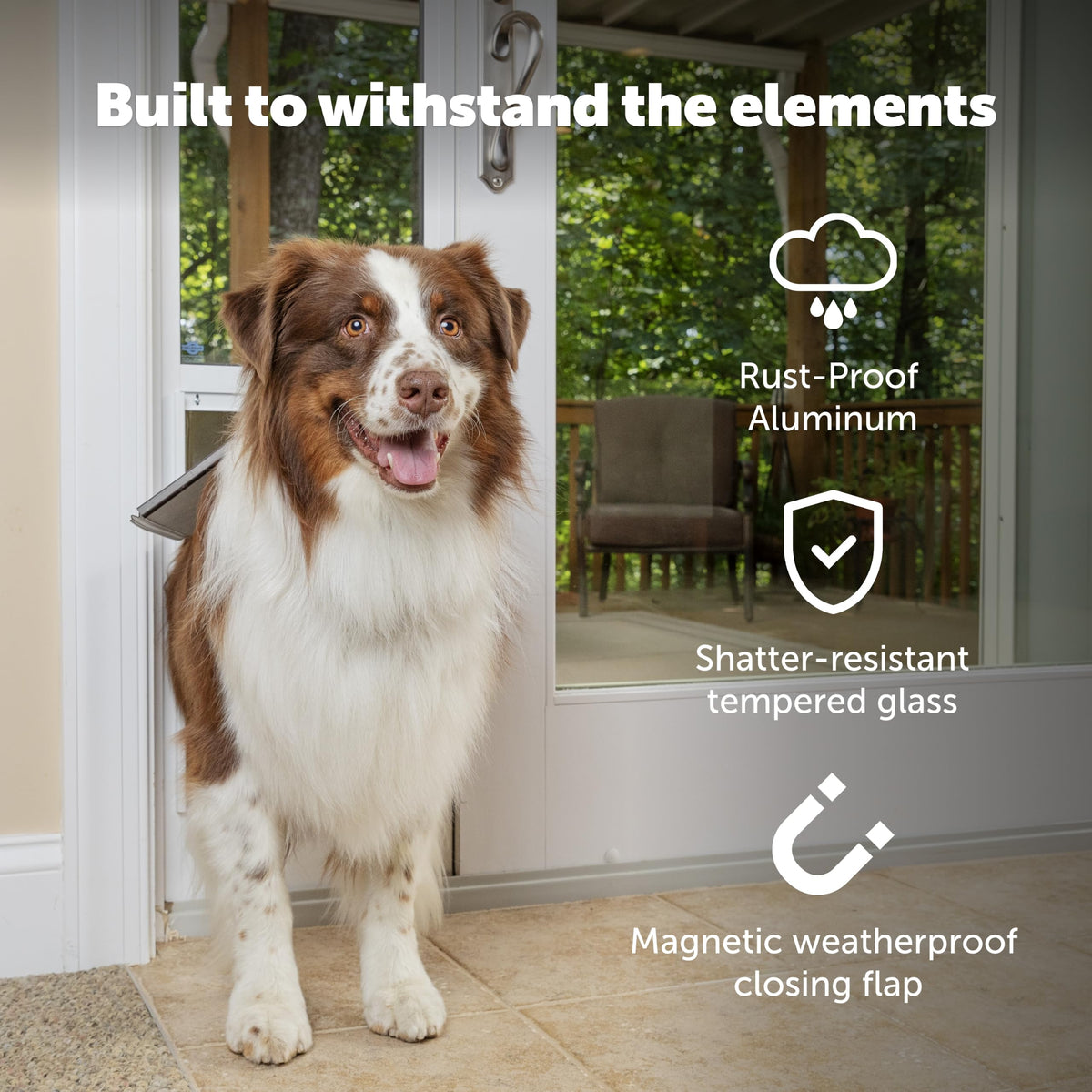 Sliding Glass Pet Door, Large, White T78188