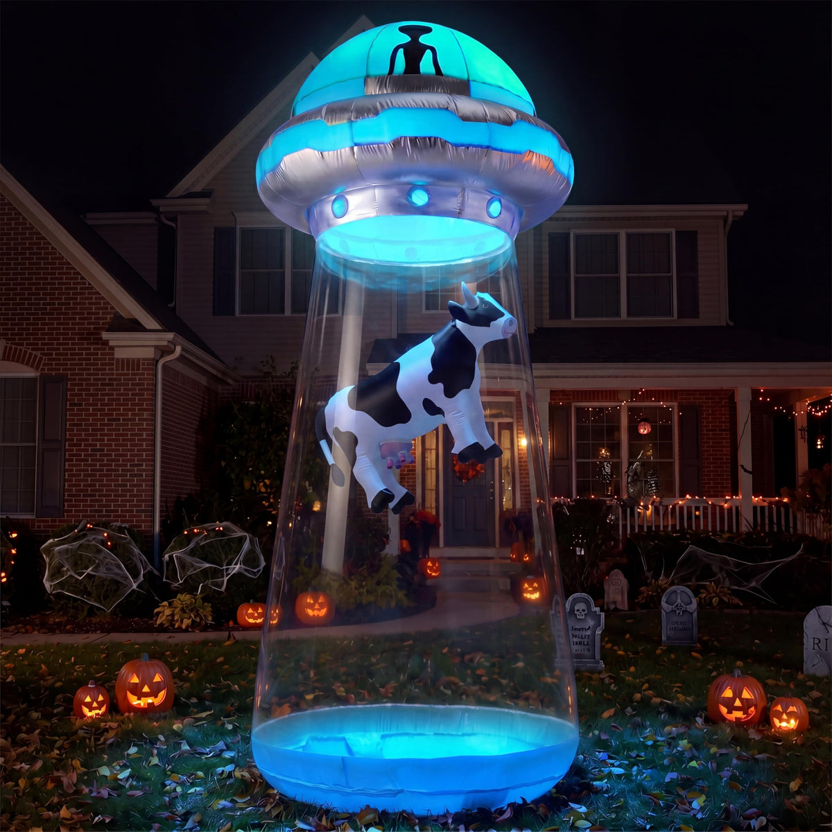 9 FT Tall Inflatable UFO Outdoor Decoration with LEDs O7856