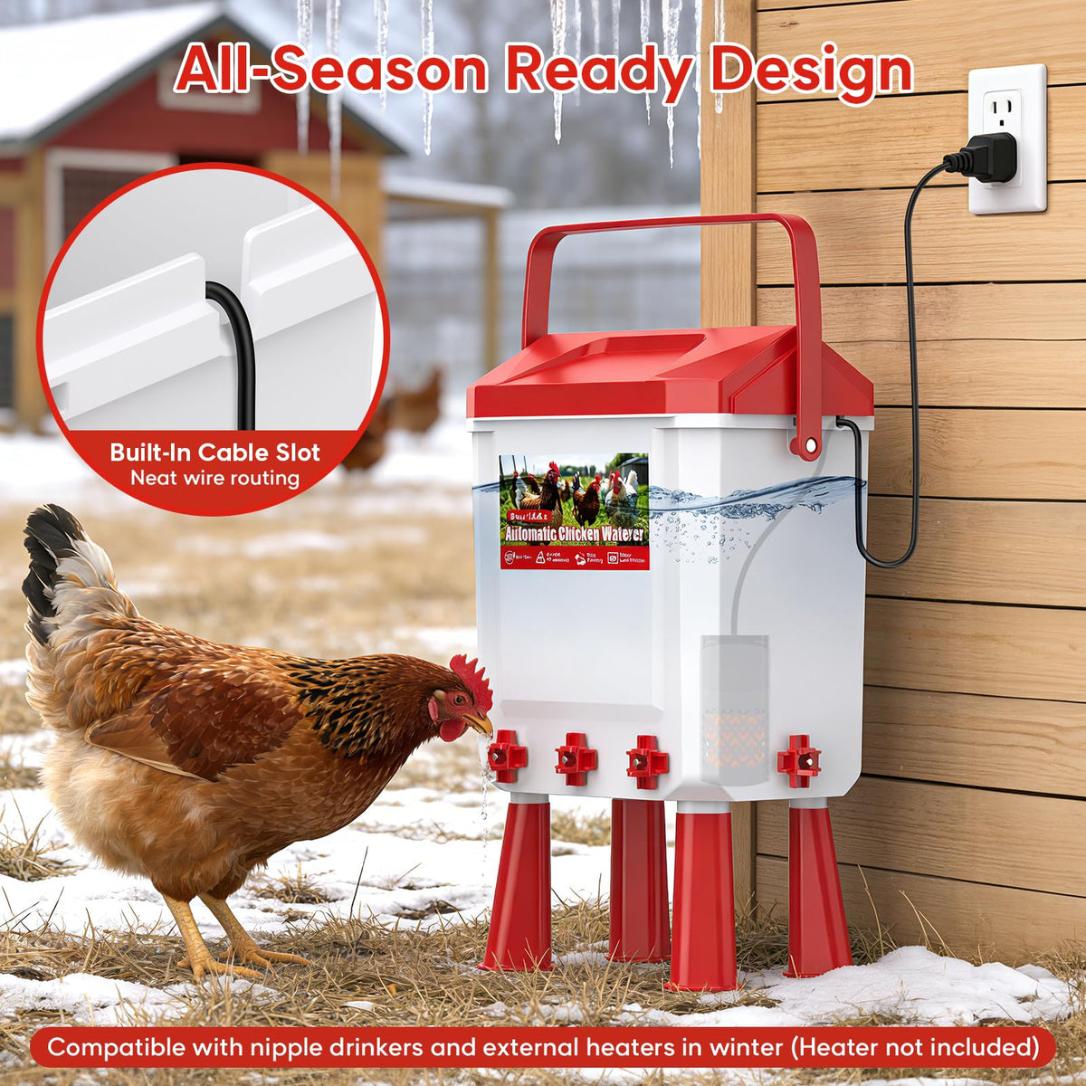 Automatic Chicken Waterer 3 Gallons with Float Valve E344