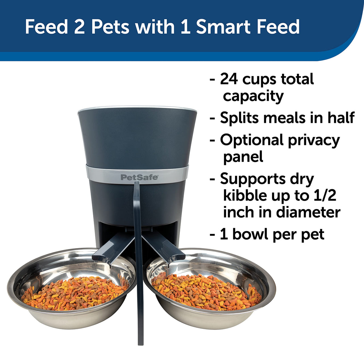Automatic Pet Feeder with 2-Pet Meal Splitter I48691