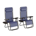 Set of 2 Navy Zero-Gravity Chairs with Side Table K586824
