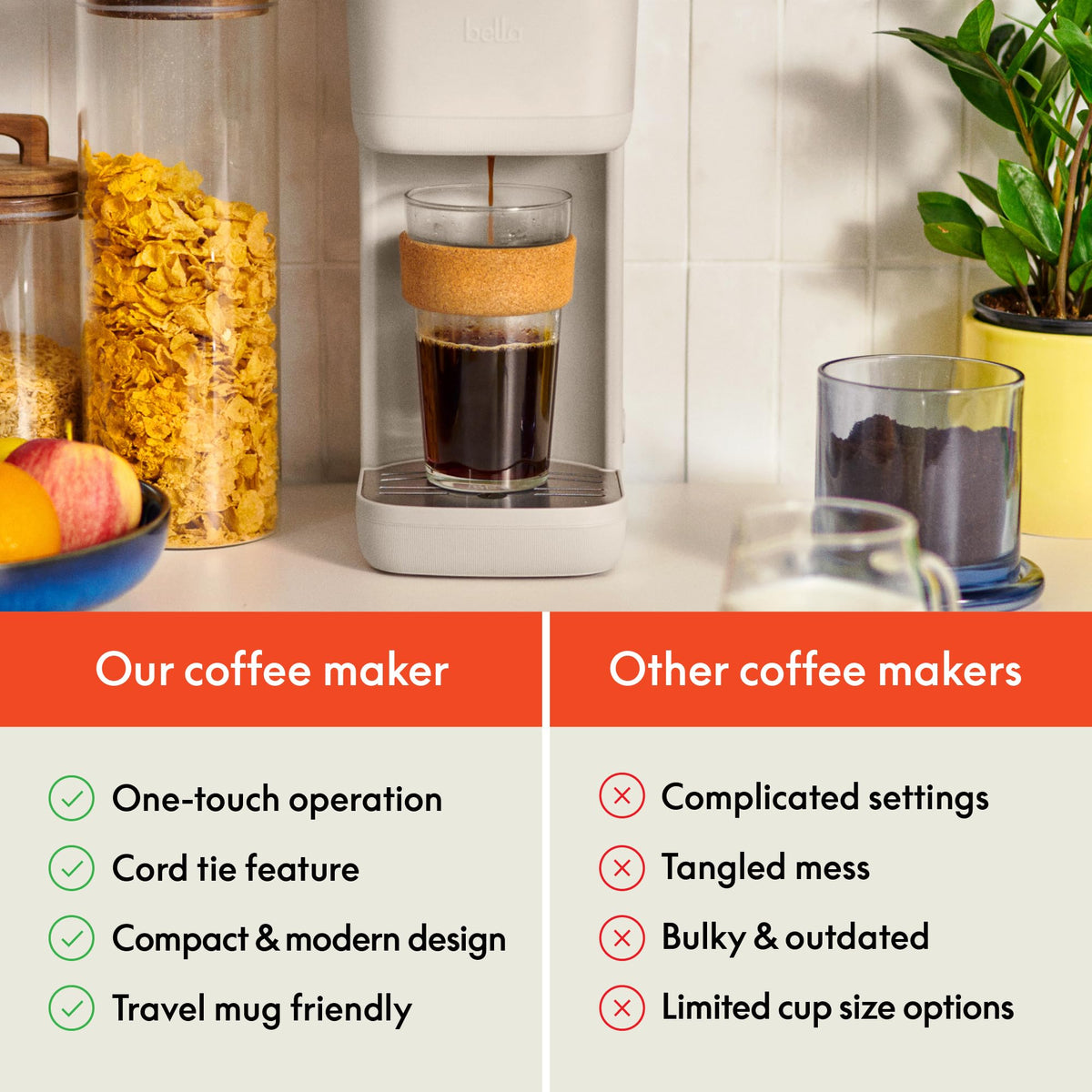 Single Serve Coffee Maker, K Cup & Coffee Ground Compatible N94109