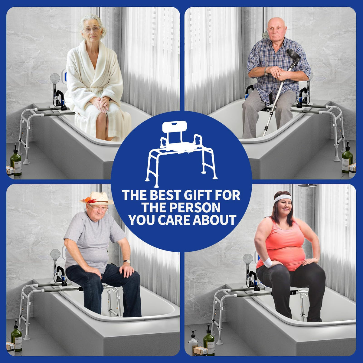 Sliding Shower Chair with Arms and Back I9032
