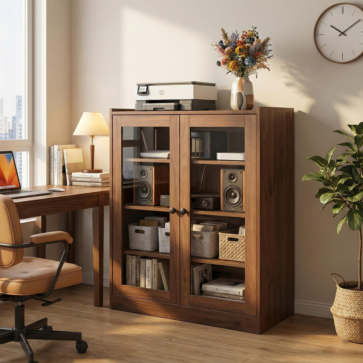 Audio Stereo Cabinet with Glass Doors W386158