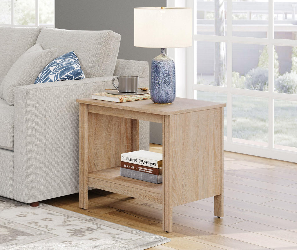 Set of 2 Square 2-Tier Nightstand with Storage I92330