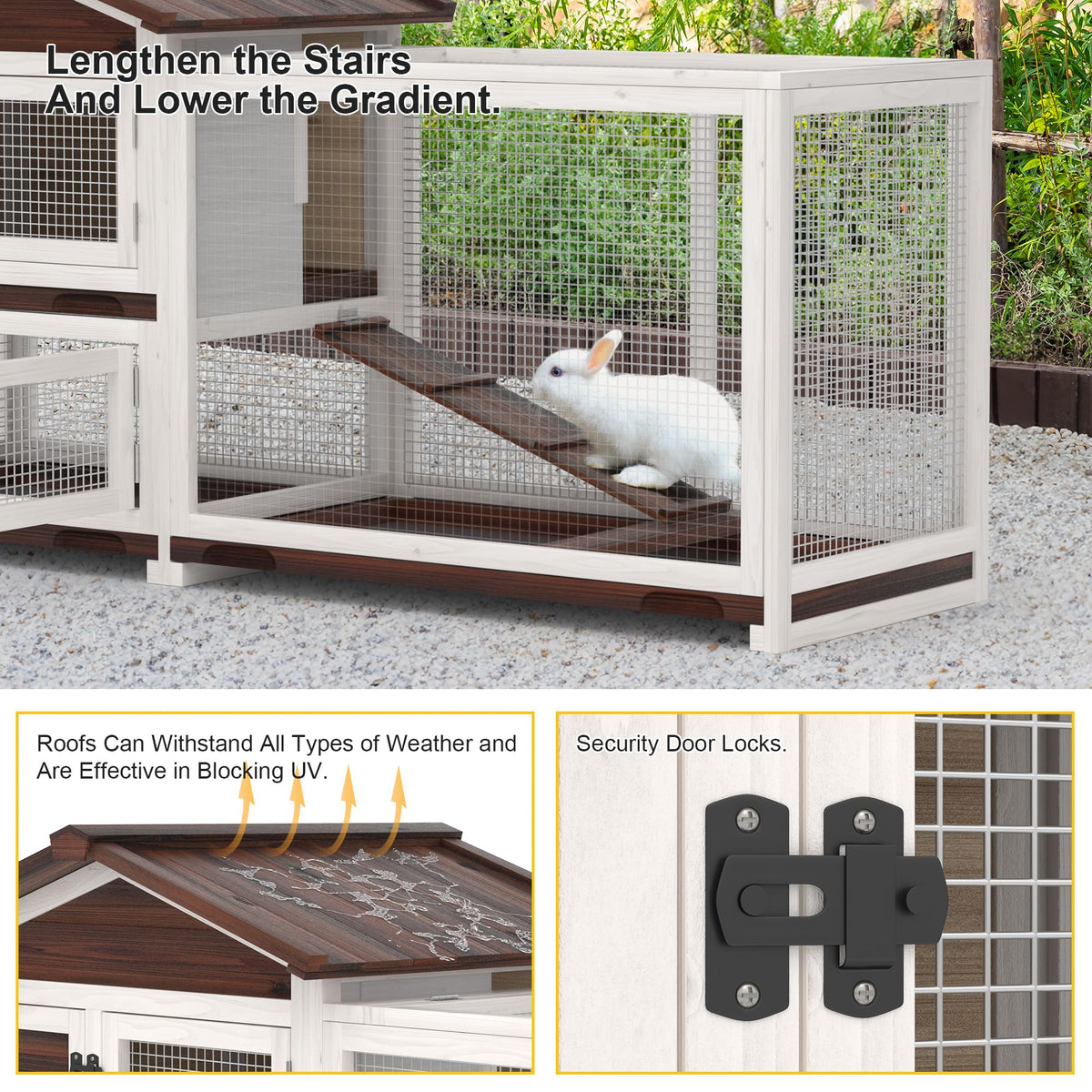 60" Wooden Rabbit Hutch U72388