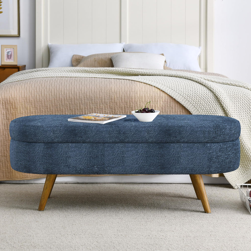 Oval Storage Bench with Rubber Wood Legs S32828
